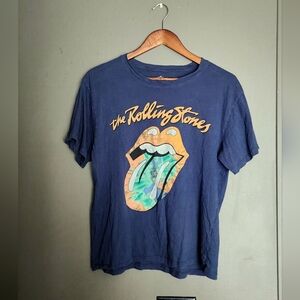 Rolling Stones Multi Color Tie Dye Tongue Graphic Bans Tee Size Small